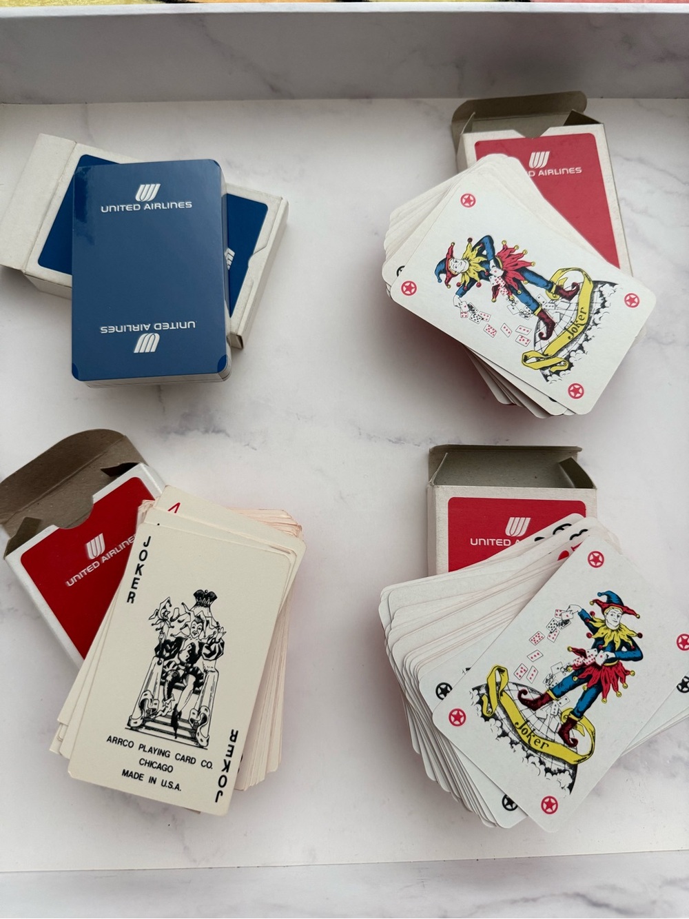 Vintage United Airlines Deck of Playing Cards lot of 4